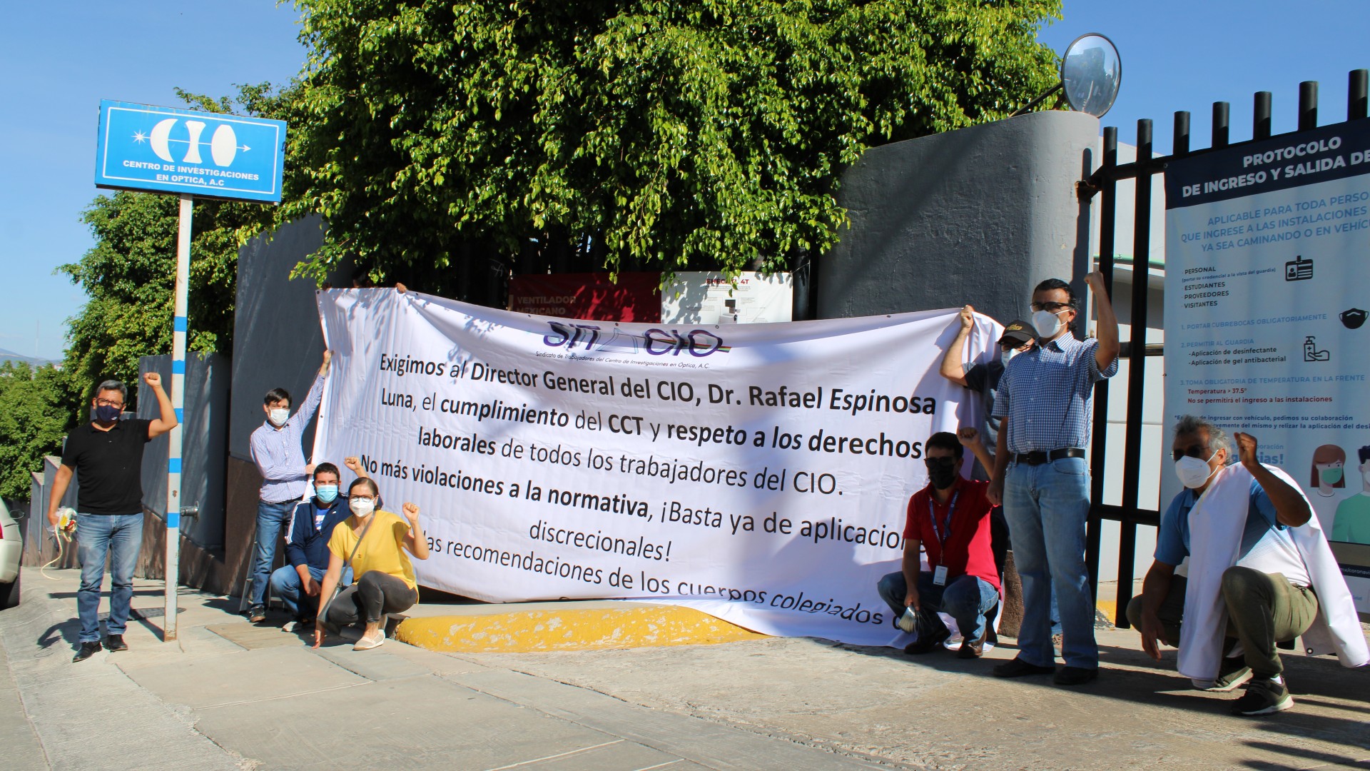 Último aviso: con mantas, sindicato del CIO ratifica demandas o va a paro laboral