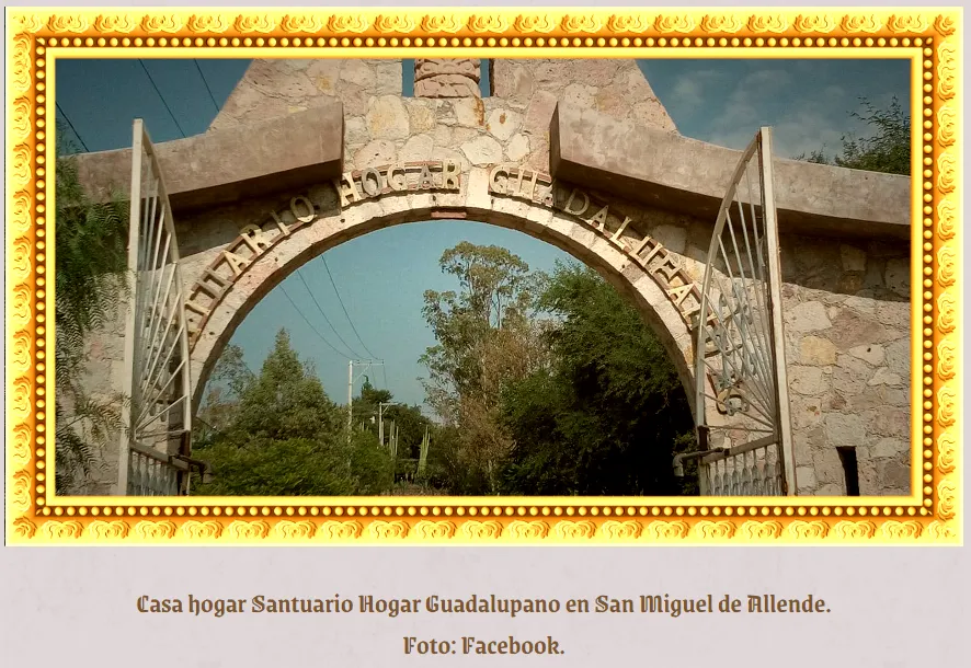 Casa hogar Santuario Hogar Guadalupano en San Miguel de Allende. Foto: Facebook.