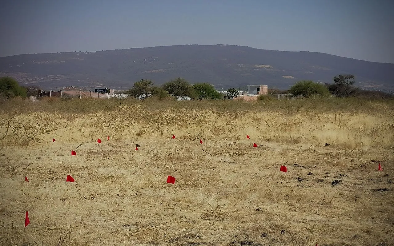 Fosas clandestinas en El Sauz, Celaya, en el estado de Guanajuato en febrero del 2021. Foto: Verónica Espinosa.