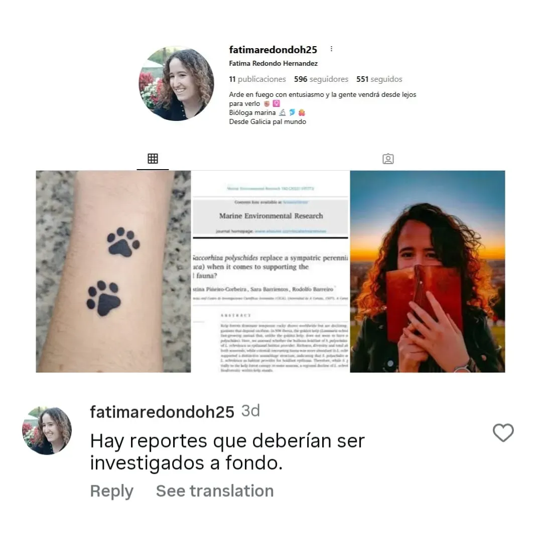 Comentario de la cuenta @fatimaredondoh25 en Instagram