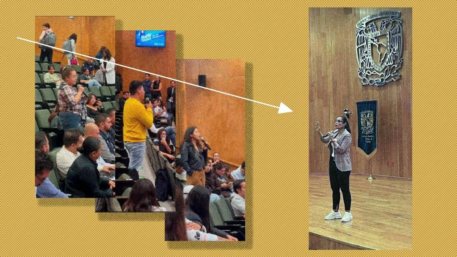 Le llueven a Alejandra Gutiérrez reclamos estudiantiles en visita a la UNAM