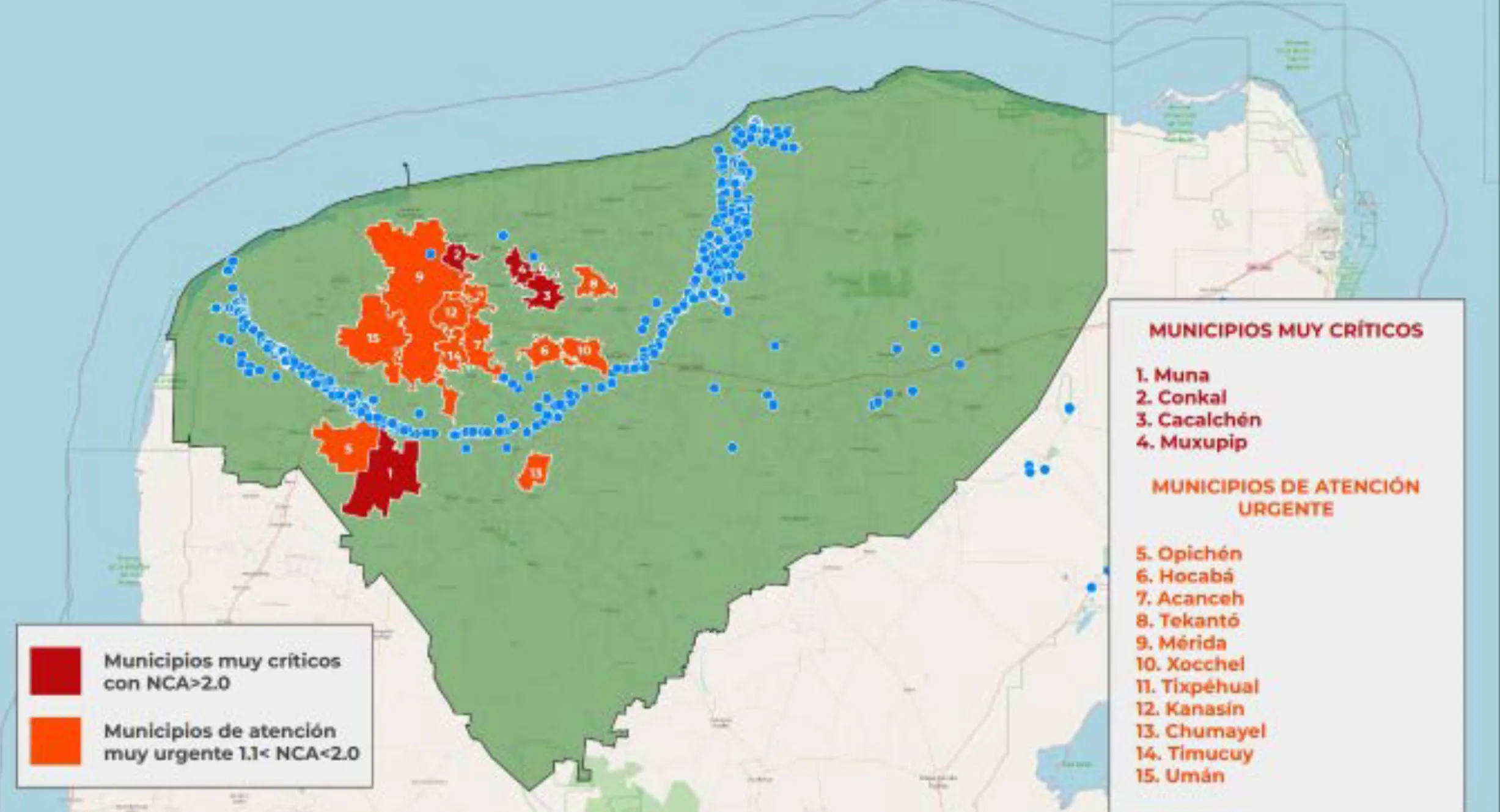 En el sudoriental estado de Yucatán operan más de 500 granjas porcícolas, la mayoría de las cuales carece de autorización ambiental. Cuatro municipios viven una situación crítica y otros 11 requieren de atención urgente por la fuerte presencia de esos centros industriales. IMAGEN: Semarnat