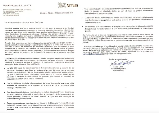 Para Nestlé, limitar el uso de dibujos y celebridades para promover sus productos contribuía a la “destrucción de fuentes de empleo”. (Foto: CONAMER vía Transparencia)