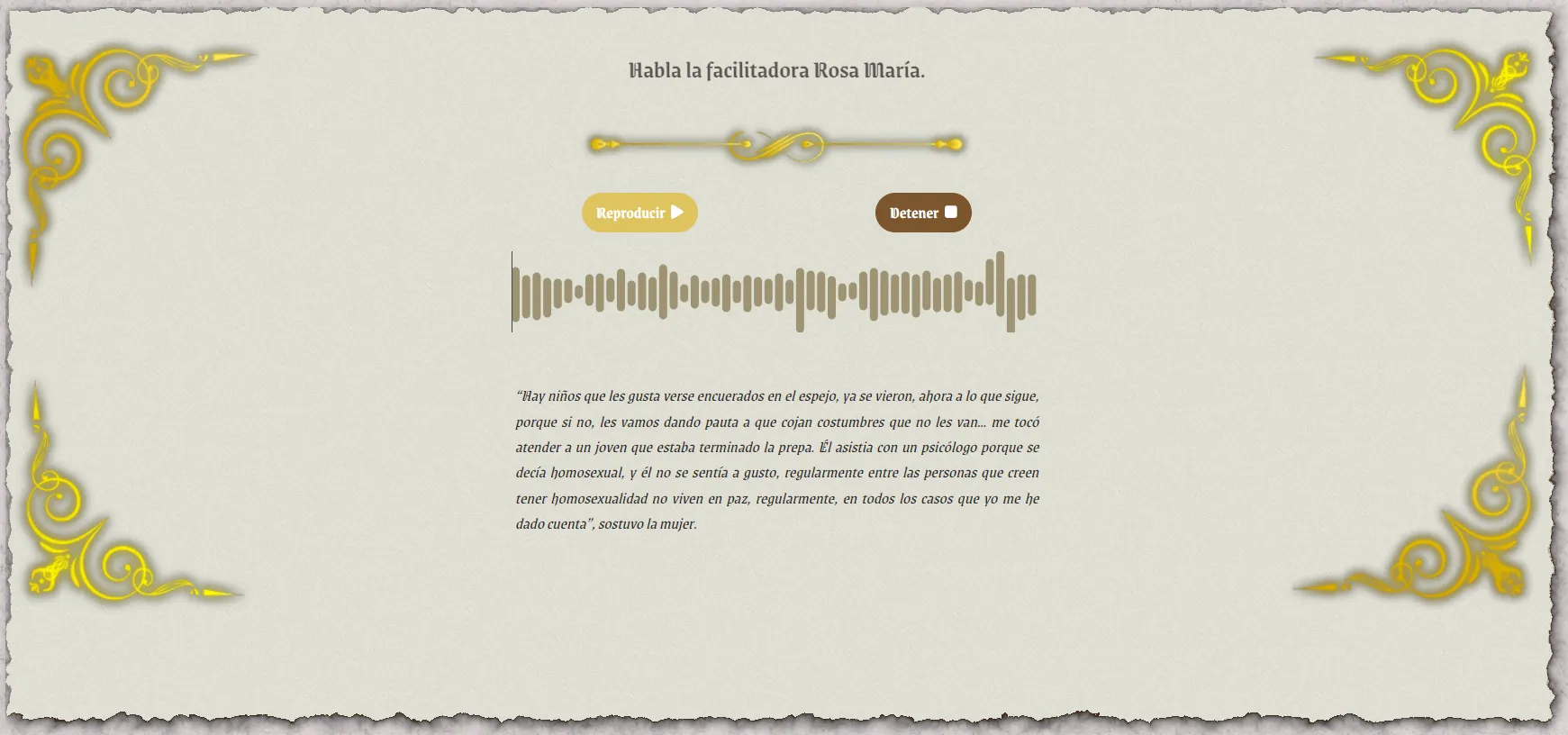 Habla la facilitadora Rosa María.