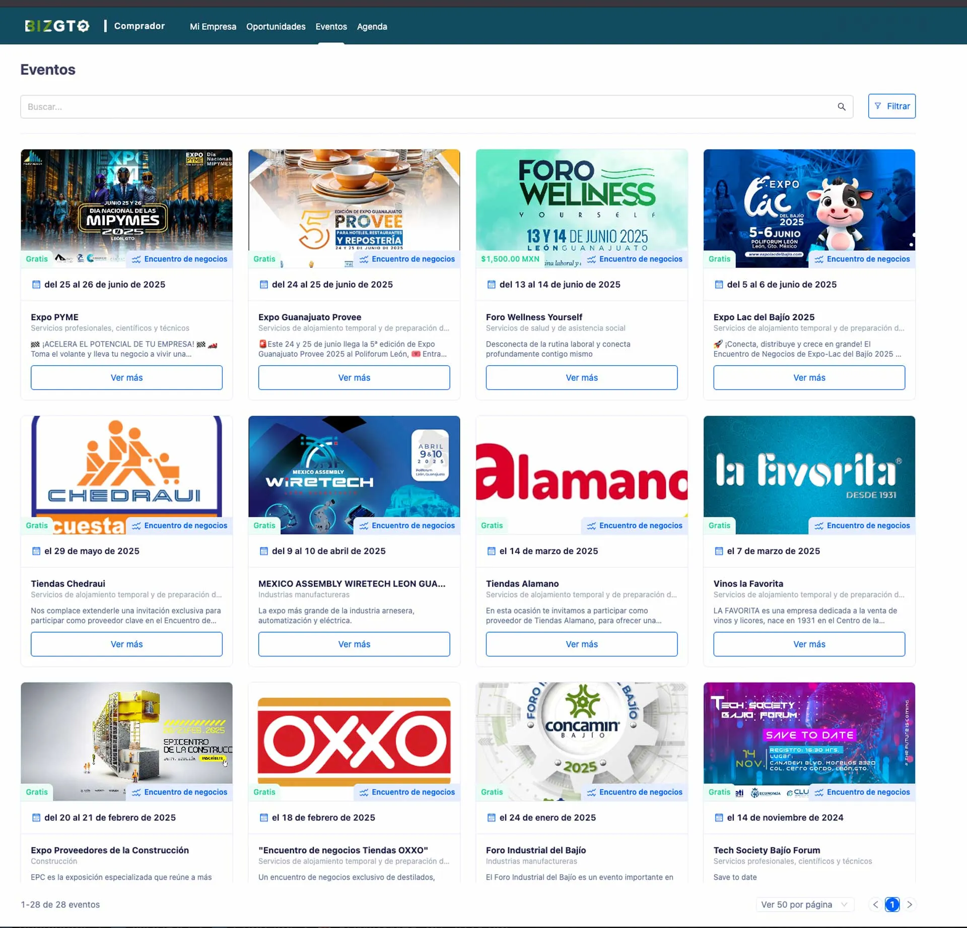 Eventos promovidos en el portal de BIZGto (El romance de Diego)