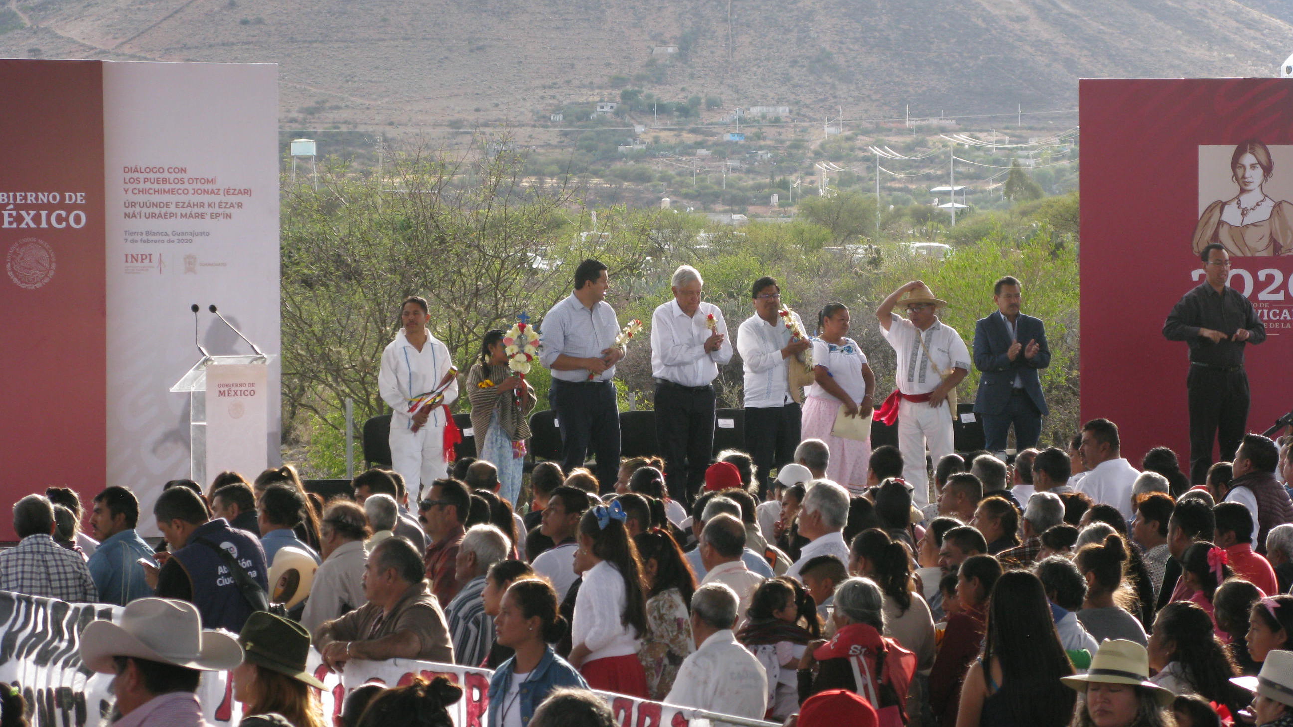 Visita de AMLO a Tierra Blanca llena de promesas federales y estatales a indígenas de Guanajuato