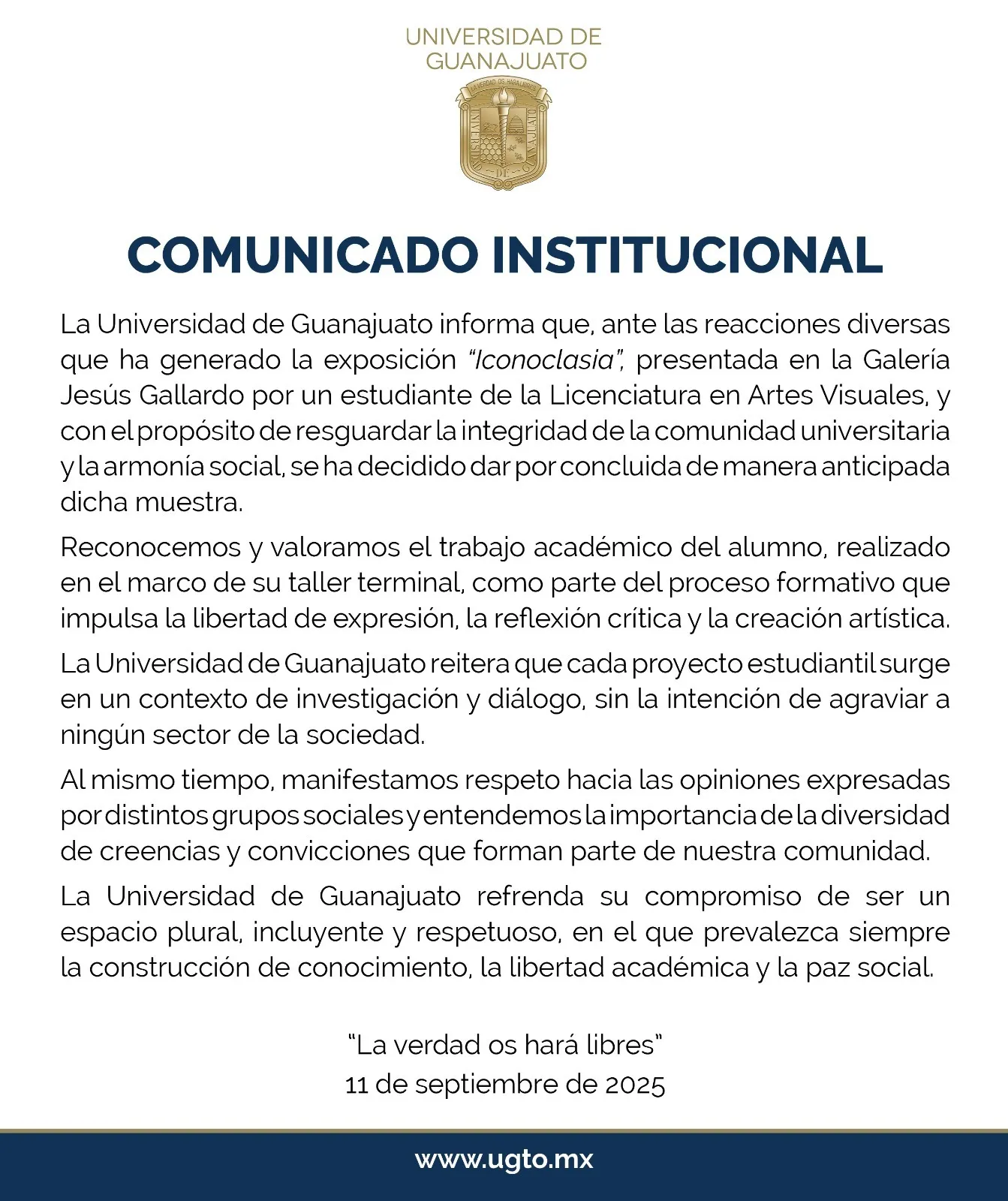 Comunicado de la UG